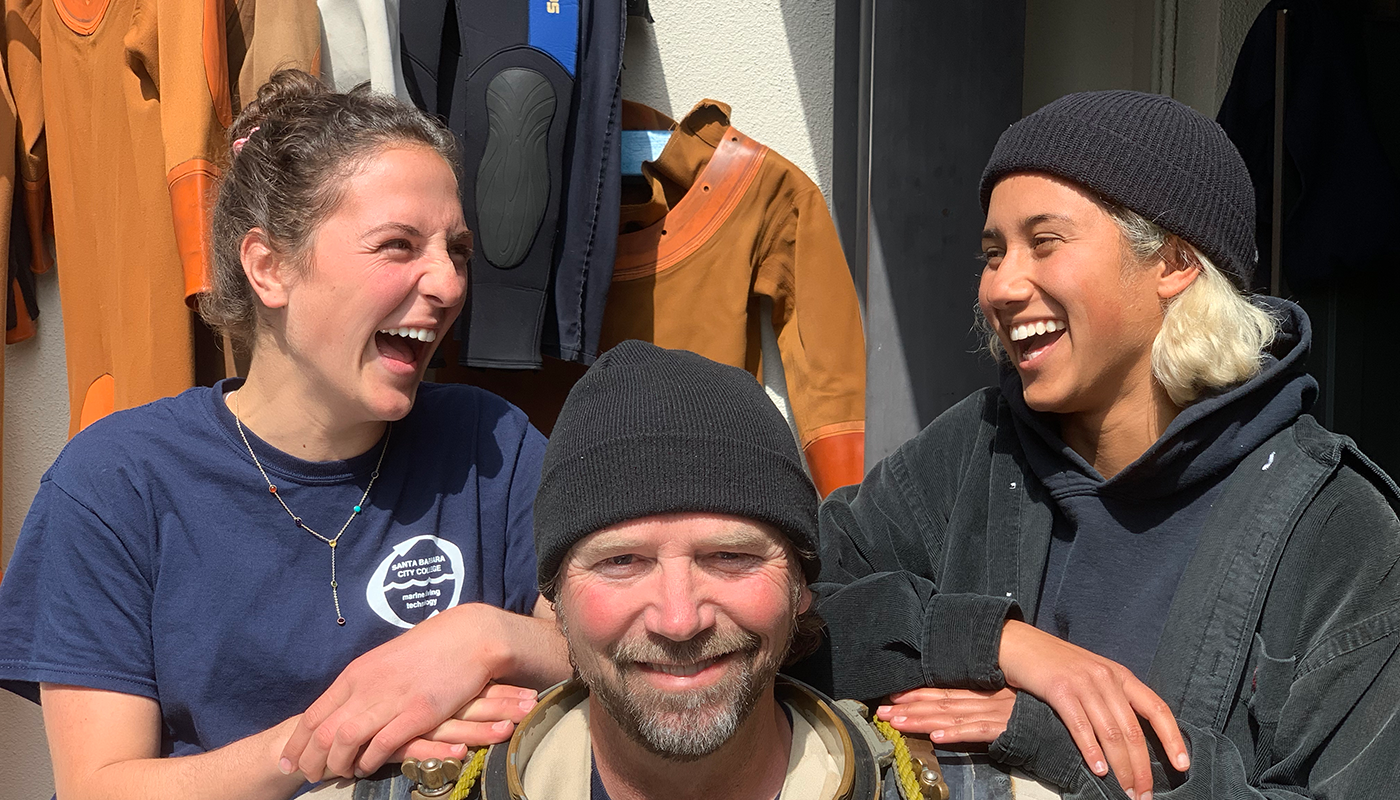 Marine Diving girls with instructor.